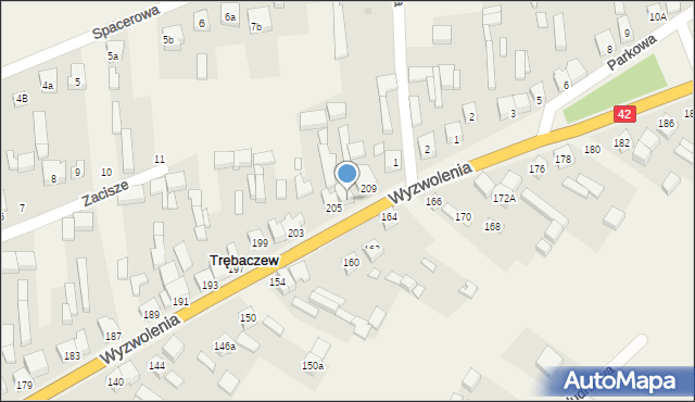 Trębaczew, Wyzwolenia, 207, mapa Trębaczew