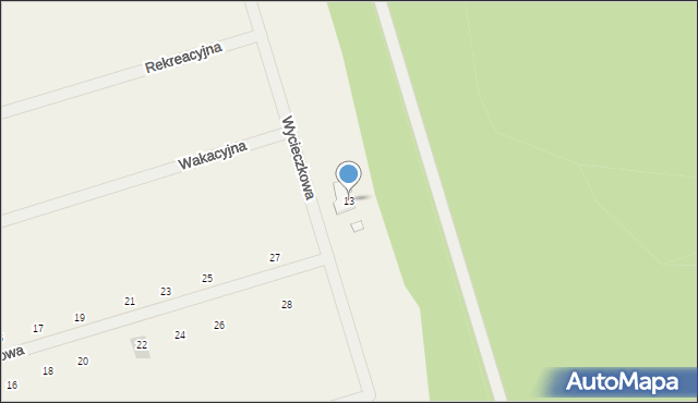 Trzaskowo, Wycieczkowa, 13, mapa Trzaskowo