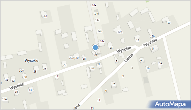 Turośń Kościelna, Wysokie, 16, mapa Turośń Kościelna