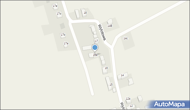 Uciechów, Wylotowa, 16a, mapa Uciechów