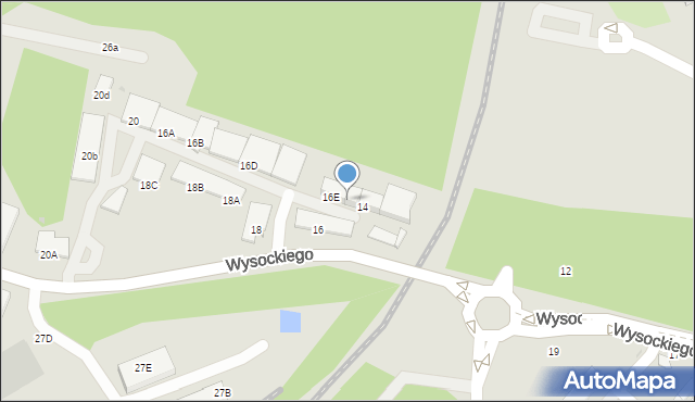 Wałbrzych, Wysockiego Piotra, 16F, mapa Wałbrzycha