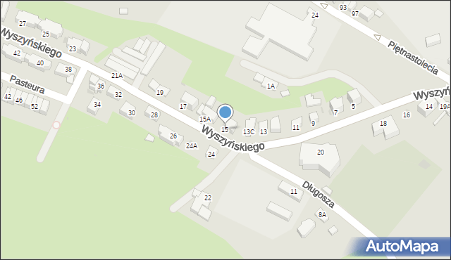 Wałbrzych, Wyszyńskiego Stefana, ks. prym. kard., 15, mapa Wałbrzycha
