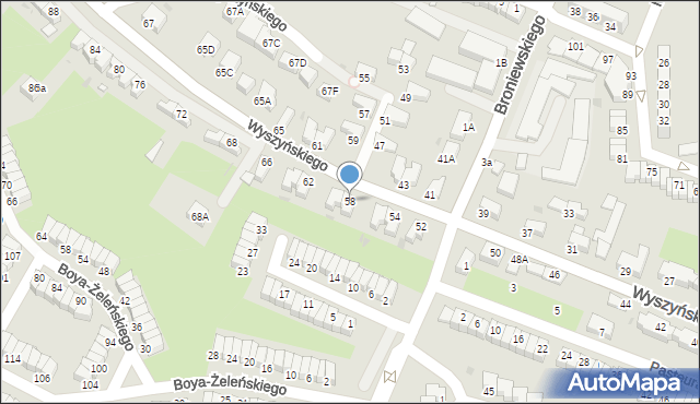 Wałbrzych, Wyszyńskiego Stefana, ks. prym. kard., 58, mapa Wałbrzycha