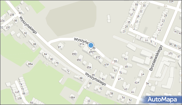 Wałbrzych, Wyszyńskiego Stefana, ks. prym. kard., 67C, mapa Wałbrzycha