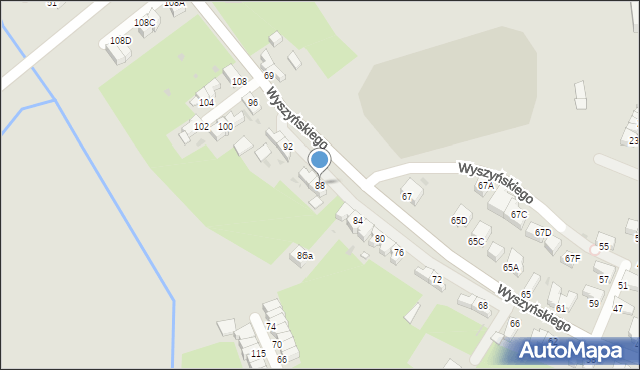 Wałbrzych, Wyszyńskiego Stefana, ks. prym. kard., 88, mapa Wałbrzycha