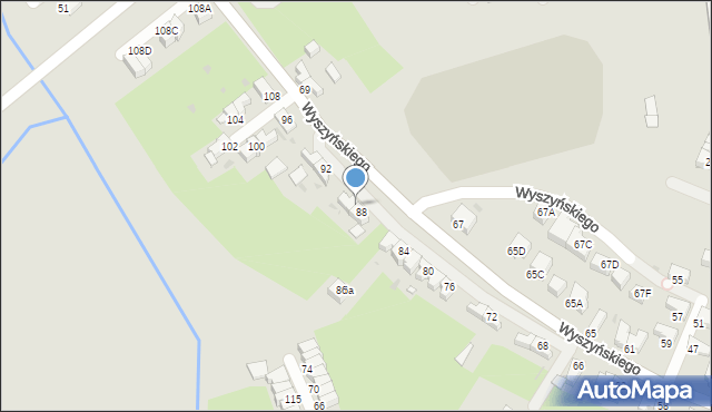 Wałbrzych, Wyszyńskiego Stefana, ks. prym. kard., 90, mapa Wałbrzycha