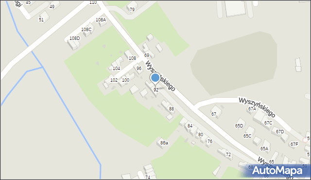 Wałbrzych, Wyszyńskiego Stefana, ks. prym. kard., 92, mapa Wałbrzycha