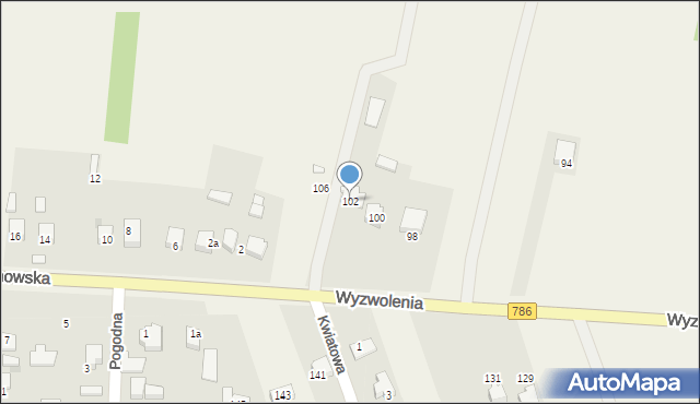 Wancerzów, Wyzwolenia, 102, mapa Wancerzów