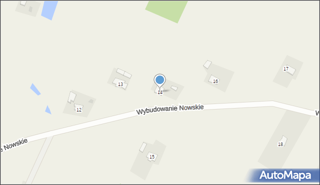 Warlubie, Wybudowanie Nowskie, 14, mapa Warlubie