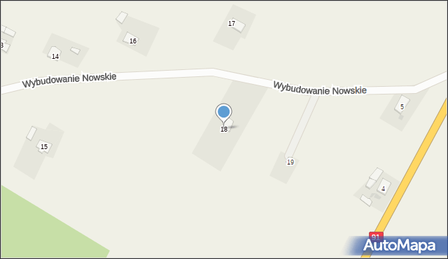 Warlubie, Wybudowanie Nowskie, 18, mapa Warlubie