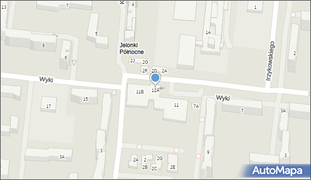 Warszawa, Wyki Kazimierza, 11A, mapa Warszawy