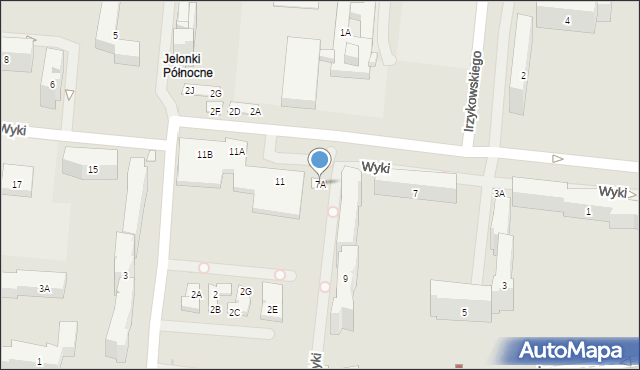 Warszawa, Wyki Kazimierza, 7A, mapa Warszawy