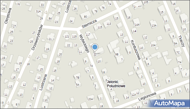 Warszawa, Wybickiego Józefa, gen., 12, mapa Warszawy