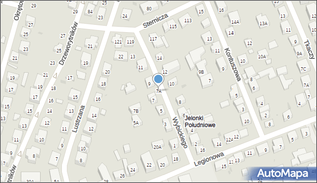 Warszawa, Wybickiego Józefa, gen., 7A, mapa Warszawy