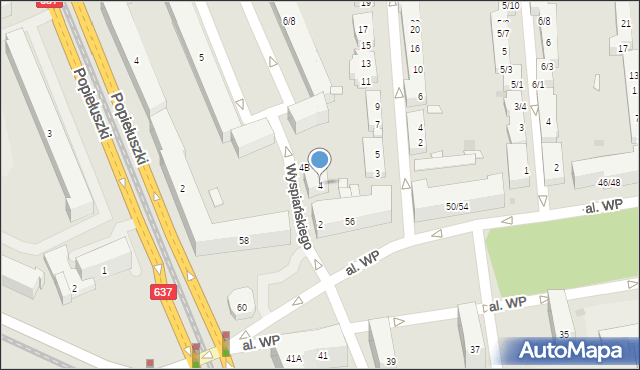 Warszawa, Wyspiańskiego Stanisława, 4, mapa Warszawy