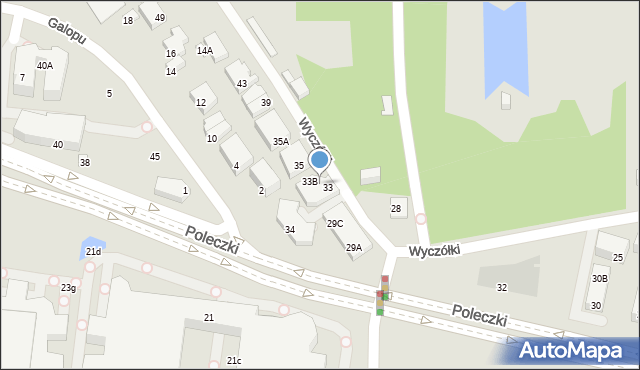 Warszawa, Wyczółki, 33A, mapa Warszawy