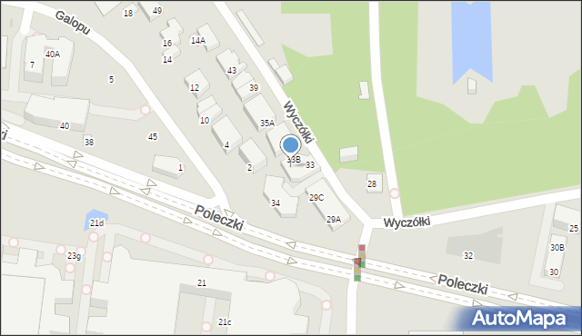 Warszawa, Wyczółki, 33D, mapa Warszawy