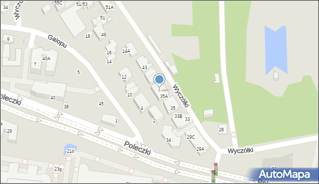 Warszawa, Wyczółki, 35B, mapa Warszawy