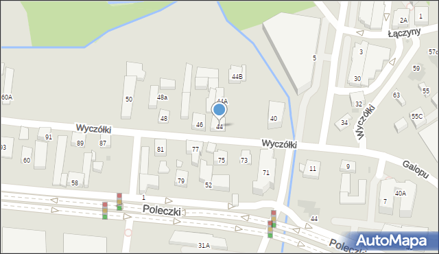 Warszawa, Wyczółki, 44, mapa Warszawy