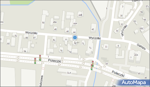 Warszawa, Wyczółki, 75, mapa Warszawy