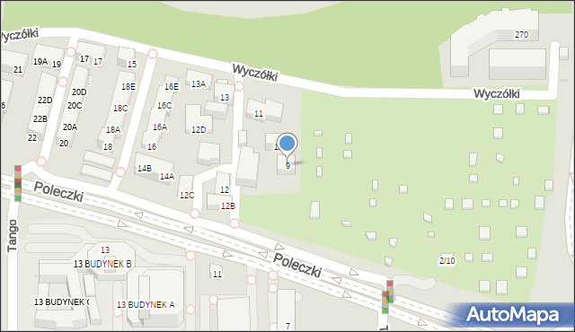 Warszawa, Wyczółki, 9, mapa Warszawy