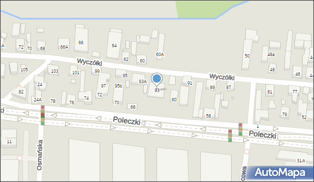 Warszawa, Wyczółki, 93, mapa Warszawy