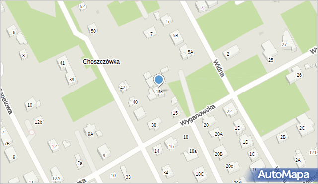 Warszawa, Wyganowska, 15a, mapa Warszawy