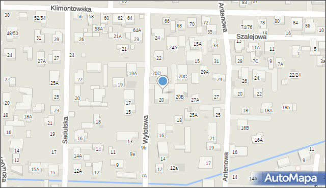 Warszawa, Wylotowa, 20A, mapa Warszawy