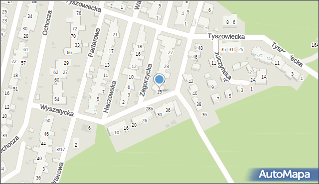 Warszawa, Wyszatycka, 15, mapa Warszawy