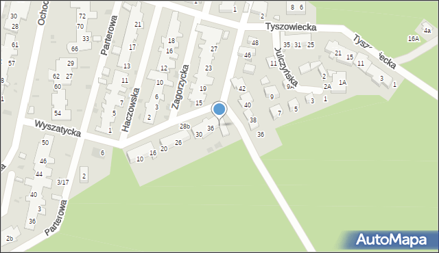 Warszawa, Wyszatycka, 40, mapa Warszawy