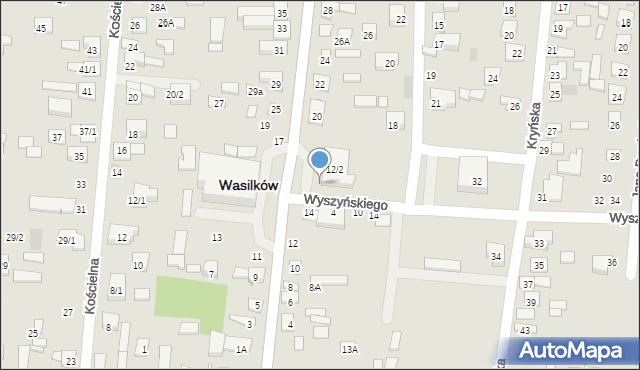 Wasilków, Wyszyńskiego Stefana, ks. kard., 4b, mapa Wasilków