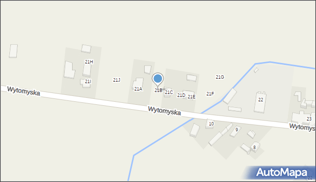 Wąsowo, Wytomyska, 21B, mapa Wąsowo