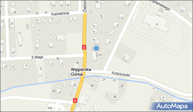 Węgierska Górka, Wyspiańskiego Stanisława, 1, mapa Węgierska Górka