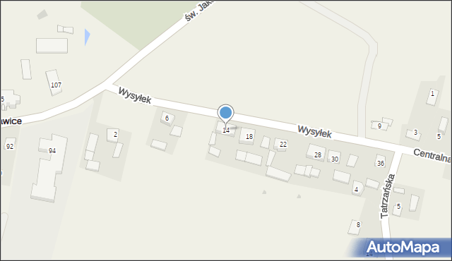 Więcławice Stare, Wysyłek, 14, mapa Więcławice Stare