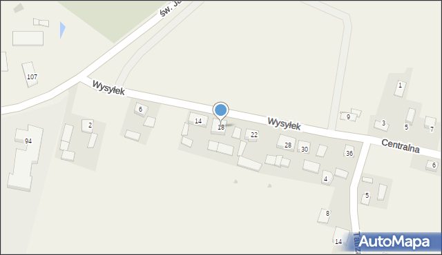 Więcławice Stare, Wysyłek, 18, mapa Więcławice Stare