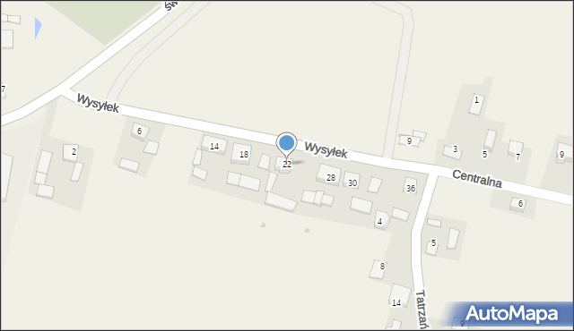 Więcławice Stare, Wysyłek, 22, mapa Więcławice Stare