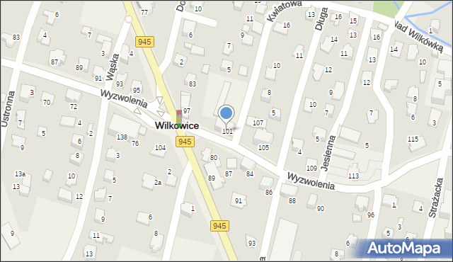 Wilkowice, Wyzwolenia, 101, mapa Wilkowice