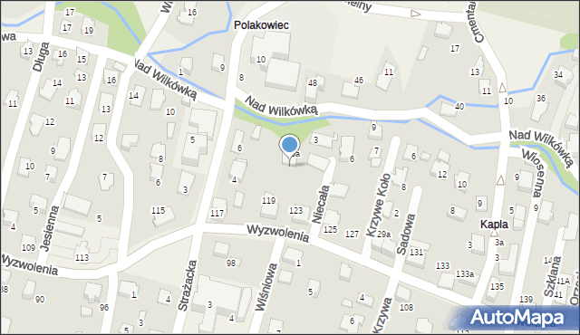 Wilkowice, Wyzwolenia, 121, mapa Wilkowice