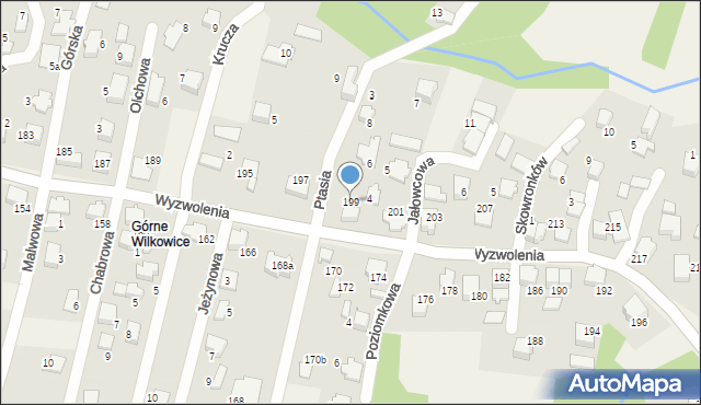 Wilkowice, Wyzwolenia, 199, mapa Wilkowice