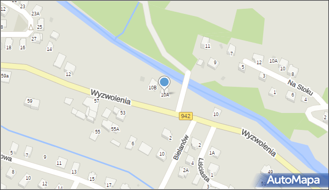 Wisła, Wyzwolenia, 10A, mapa Wisła