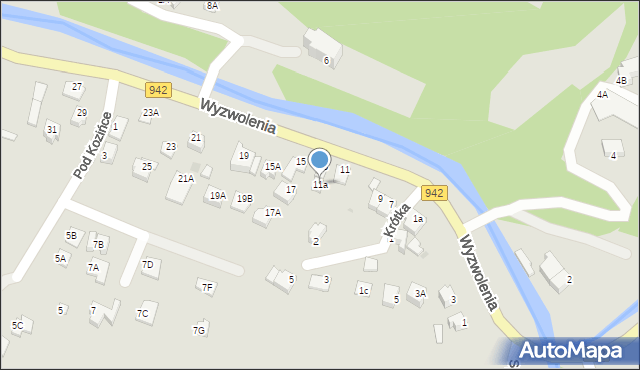 Wisła, Wyzwolenia, 11a, mapa Wisła