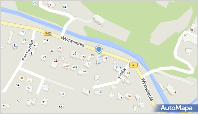 Wisła, Wyzwolenia, 13, mapa Wisła