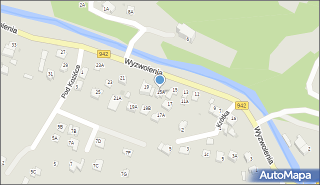 Wisła, Wyzwolenia, 15A, mapa Wisła