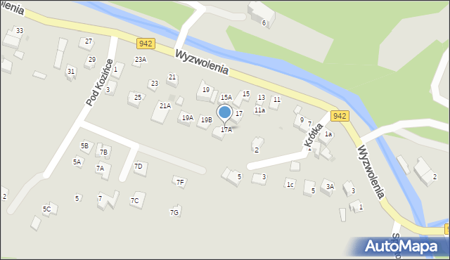 Wisła, Wyzwolenia, 17A, mapa Wisła