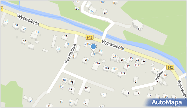 Wisła, Wyzwolenia, 23, mapa Wisła