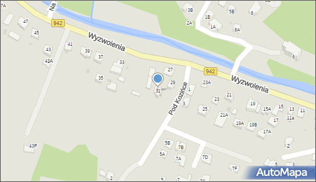 Wisła, Wyzwolenia, 31, mapa Wisła