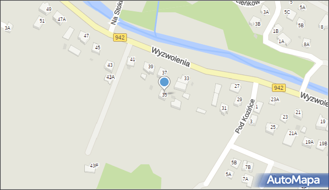 Wisła, Wyzwolenia, 35, mapa Wisła