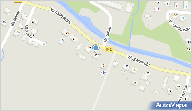 Wisła, Wyzwolenia, 45, mapa Wisła