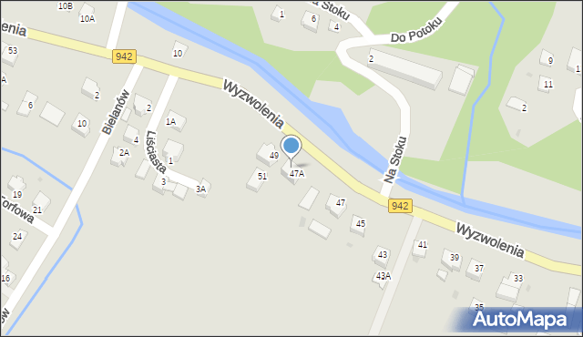 Wisła, Wyzwolenia, 47B, mapa Wisła