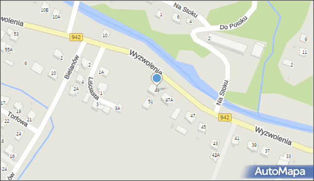 Wisła, Wyzwolenia, 49, mapa Wisła